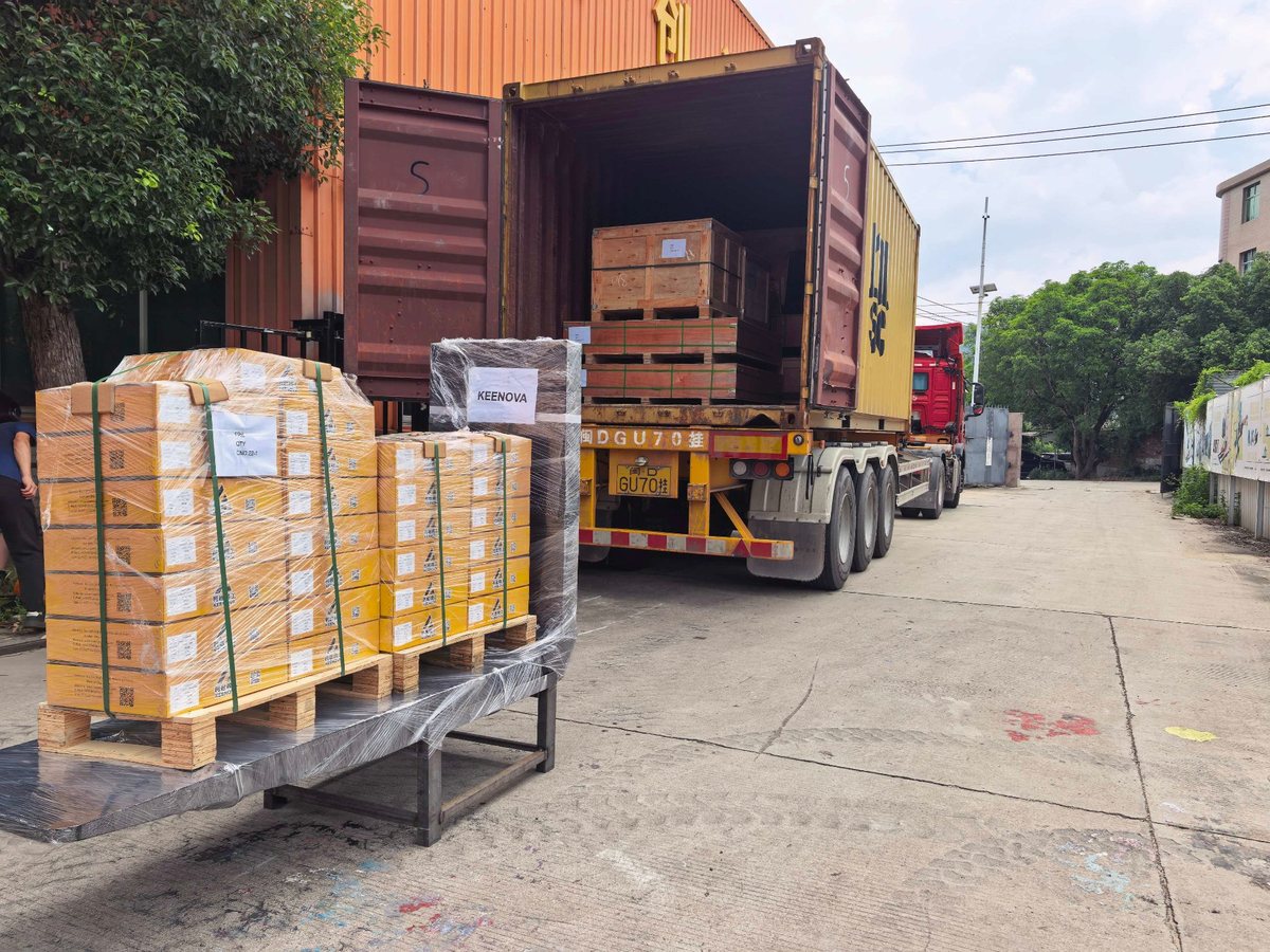 KEENOVA container loading — packed goods ready for shipment