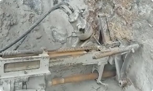 Crawler DTH Drill Rig Working at Quarry Site
